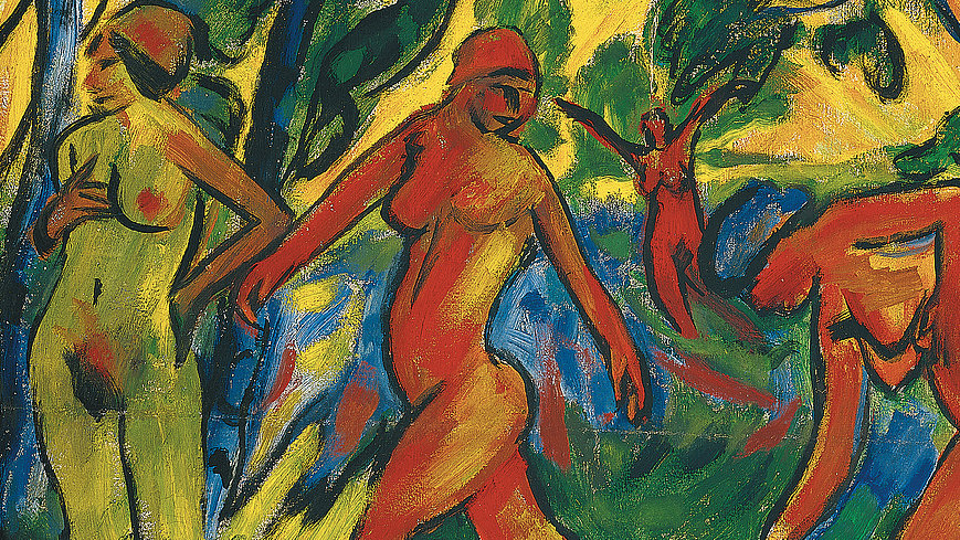 Details aus dem Gemälde "Blauer Tag" von Max Pechstein