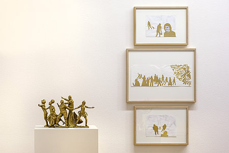 Paweł Althamer, Grzegorz Jarzyna, Anna Axer-Fijałkowska, Bozzetto for Avenue of the Rising Sun, 2022 und Paweł Althamer, Common Task, 2009